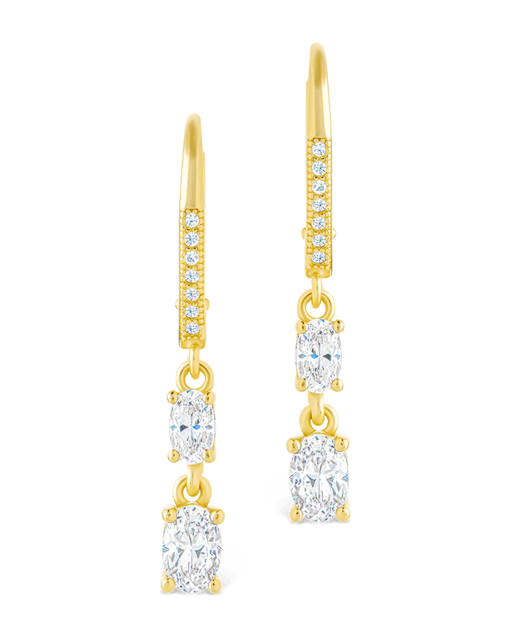 Liesel Oval Cut CZ French Clip Earrings