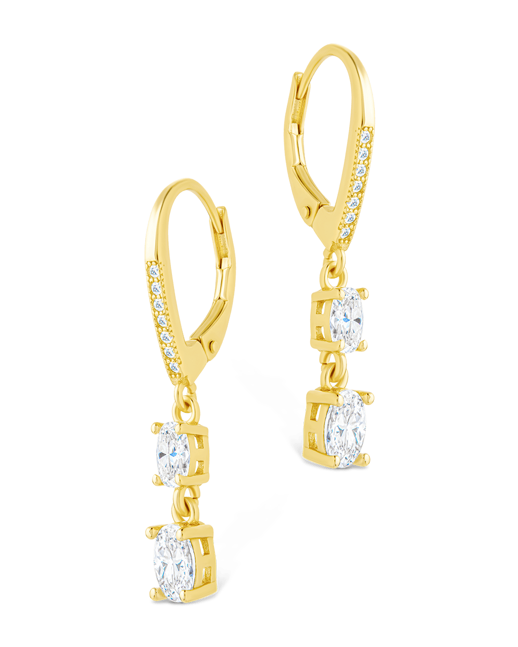 Liesel Oval Cut CZ French Clip Earrings