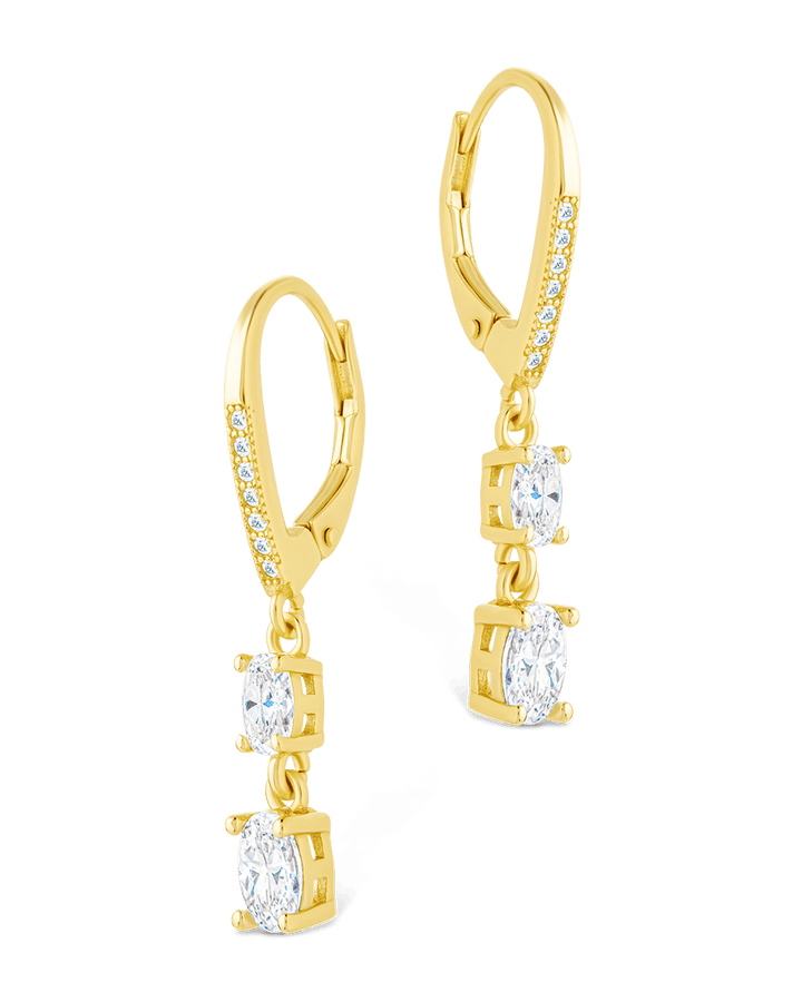 Liesel Oval Cut CZ French Clip Earrings