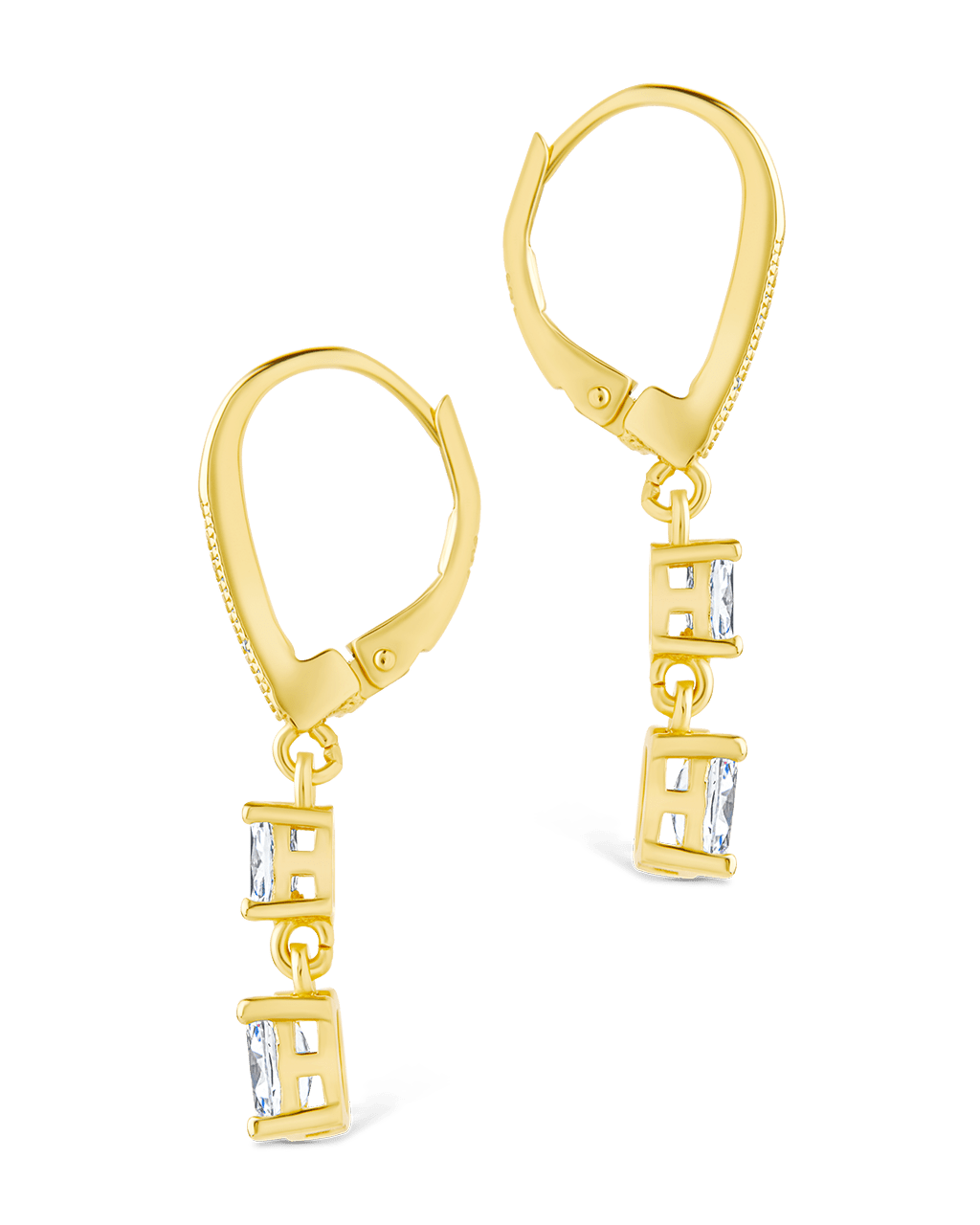 Liesel Oval Cut CZ French Clip Earrings