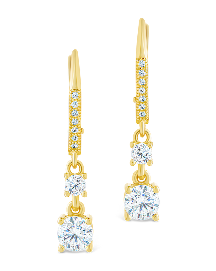 Sterling Silver Magdalena Brilliant Cut CZ French Clip Earrings
