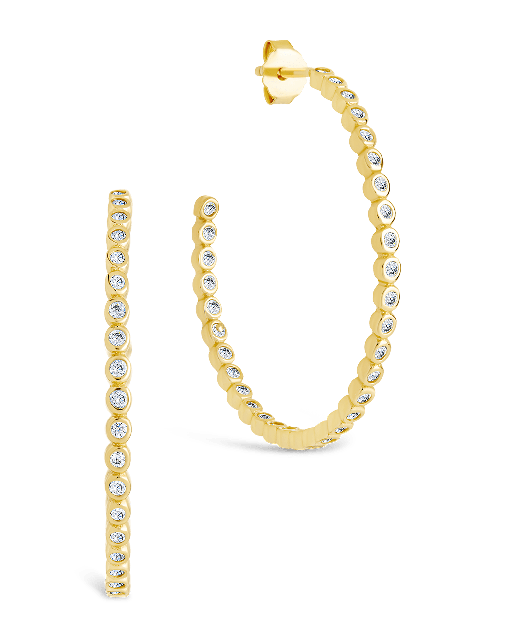 Bezel Statement Bubble Hoops