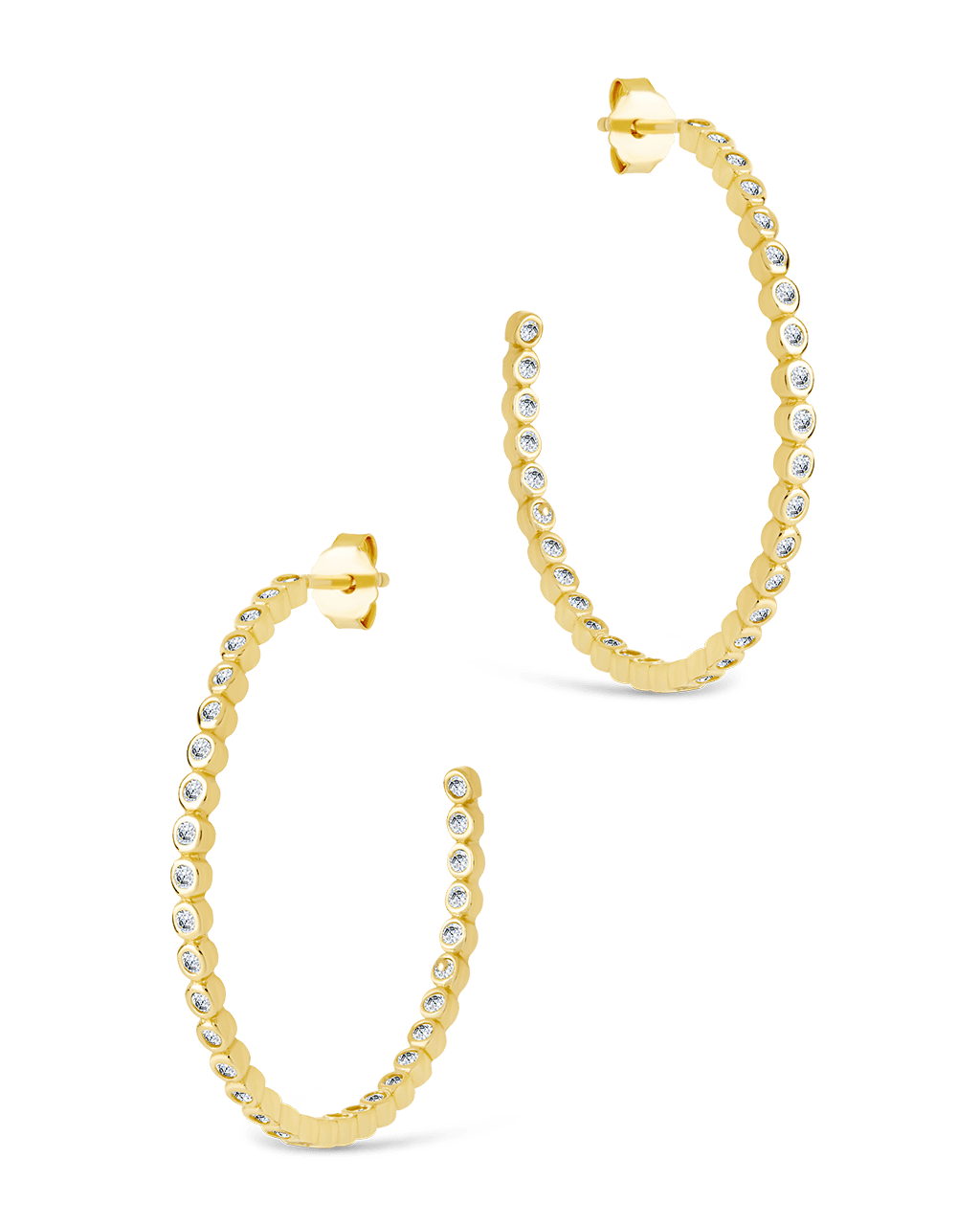Bezel Statement Bubble Hoops