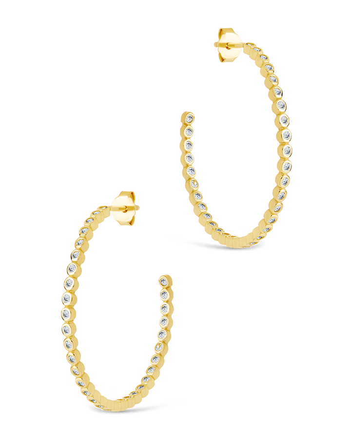 Bezel Statement Bubble Hoops