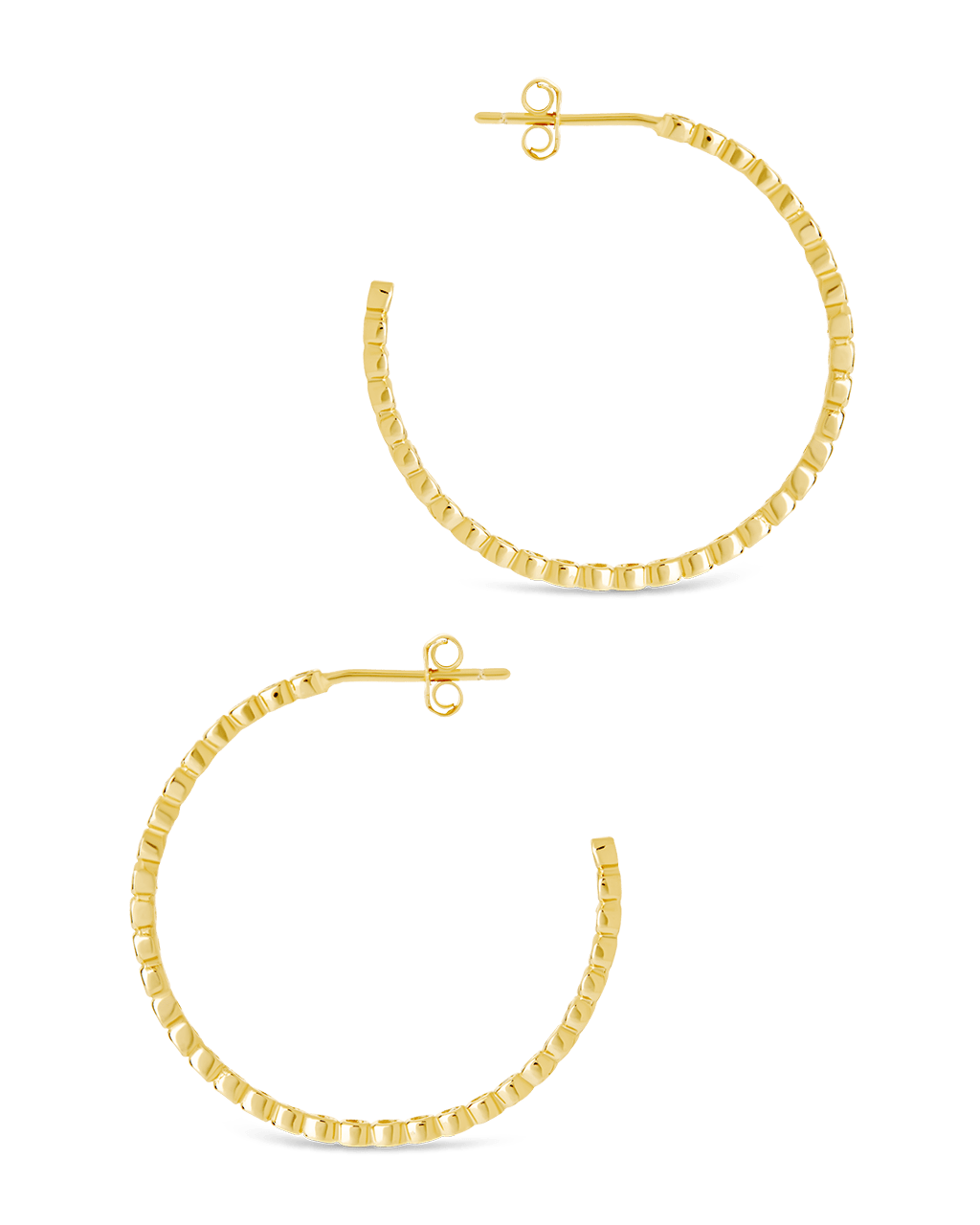 Bezel Statement Bubble Hoops