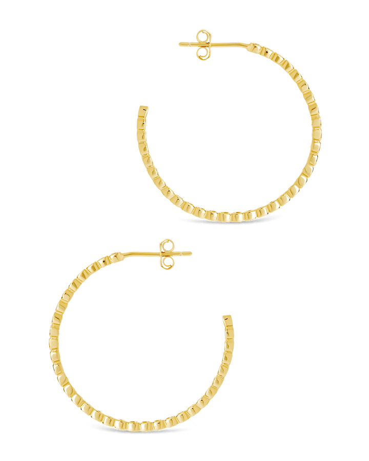 Bezel Statement Bubble Hoops