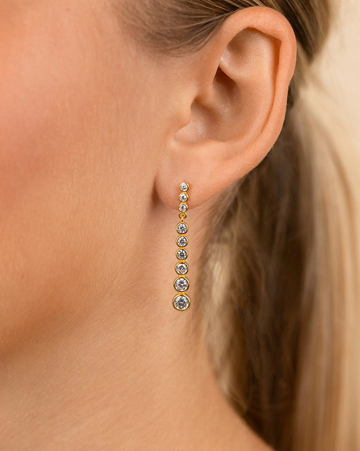 Helene Brilliant Cut CZ Dangle Earrings