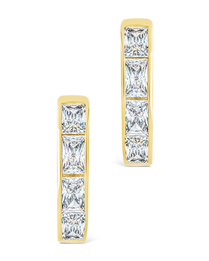 Anwen Emerald Cut CZ Hoops