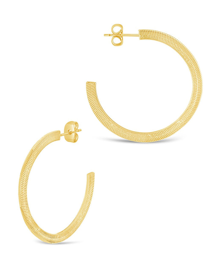 Herringbone Chain Hoop Earrings by Sterling Forever