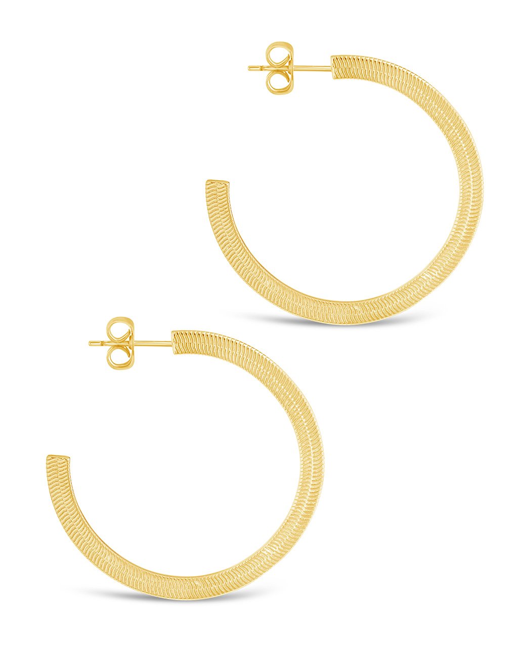 Herringbone Chain Hoop Earrings by Sterling Forever