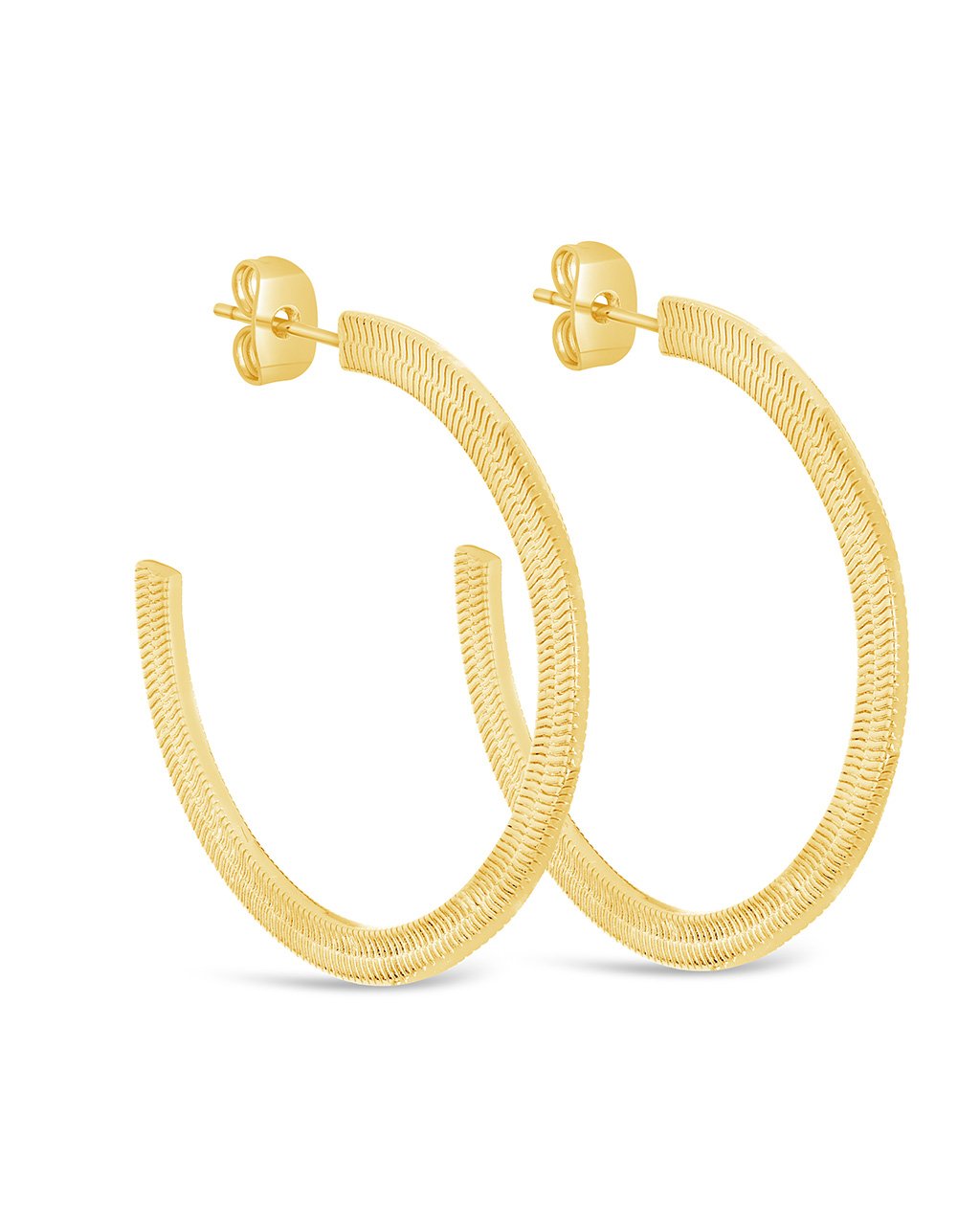 Herringbone Chain Hoop Earrings by Sterling Forever