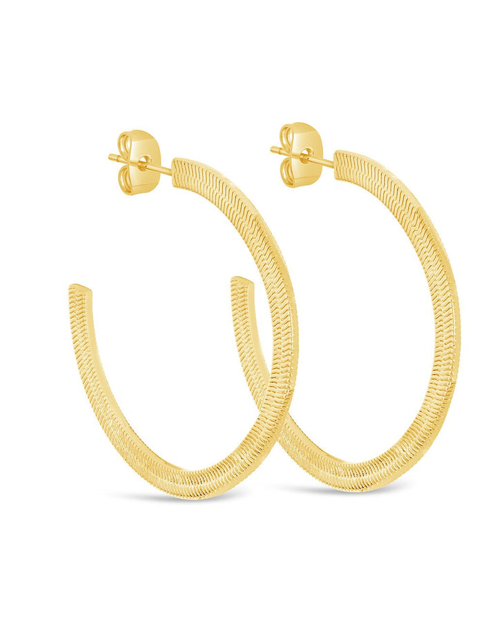 Herringbone Chain Hoop Earrings by Sterling Forever