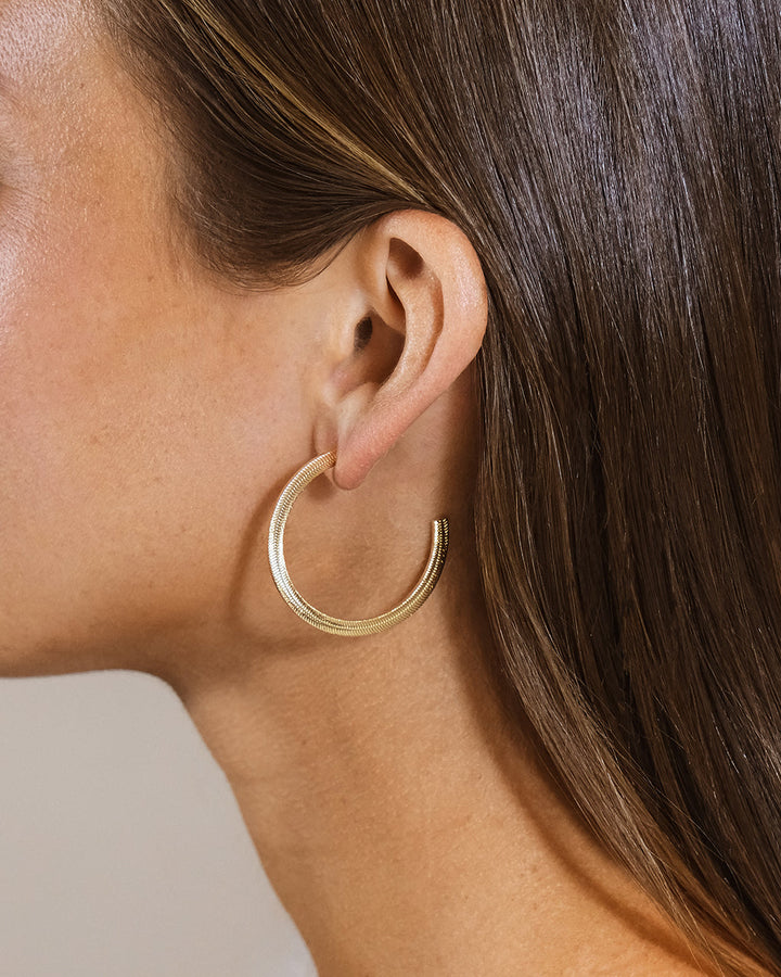 Herringbone Chain Hoop Earrings by Sterling Forever