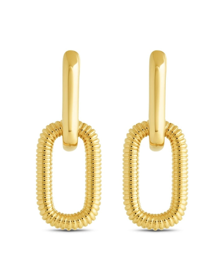 Felicity Textured Chain Link Drop Earrings