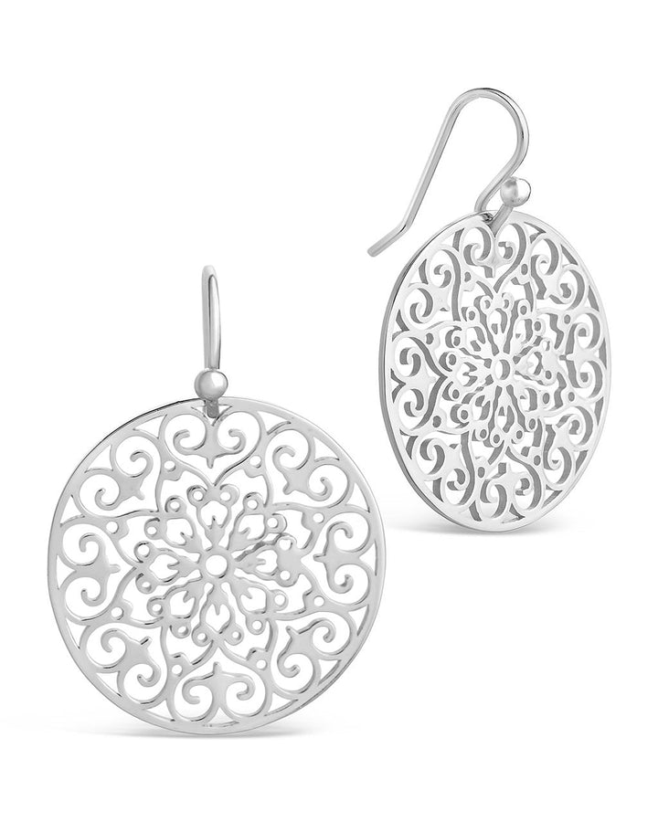 Round Filigree Dangle Earrings