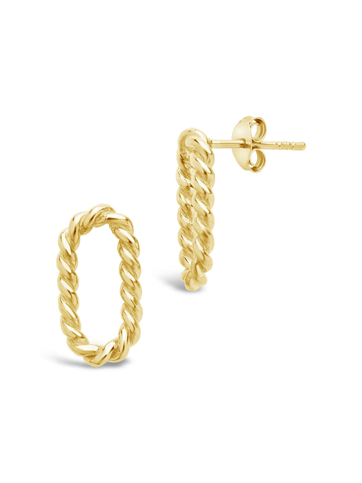 Braided Oval Stud Earrings