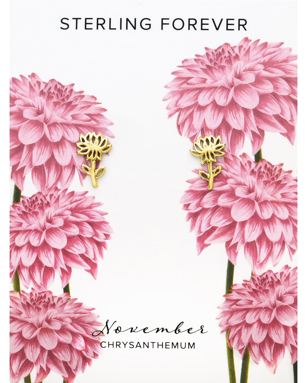 Birth Flower Stud Earrings
