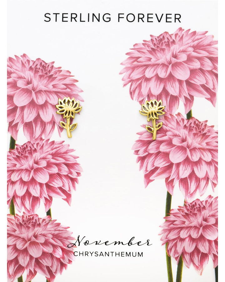 Birth Flower Stud Earrings