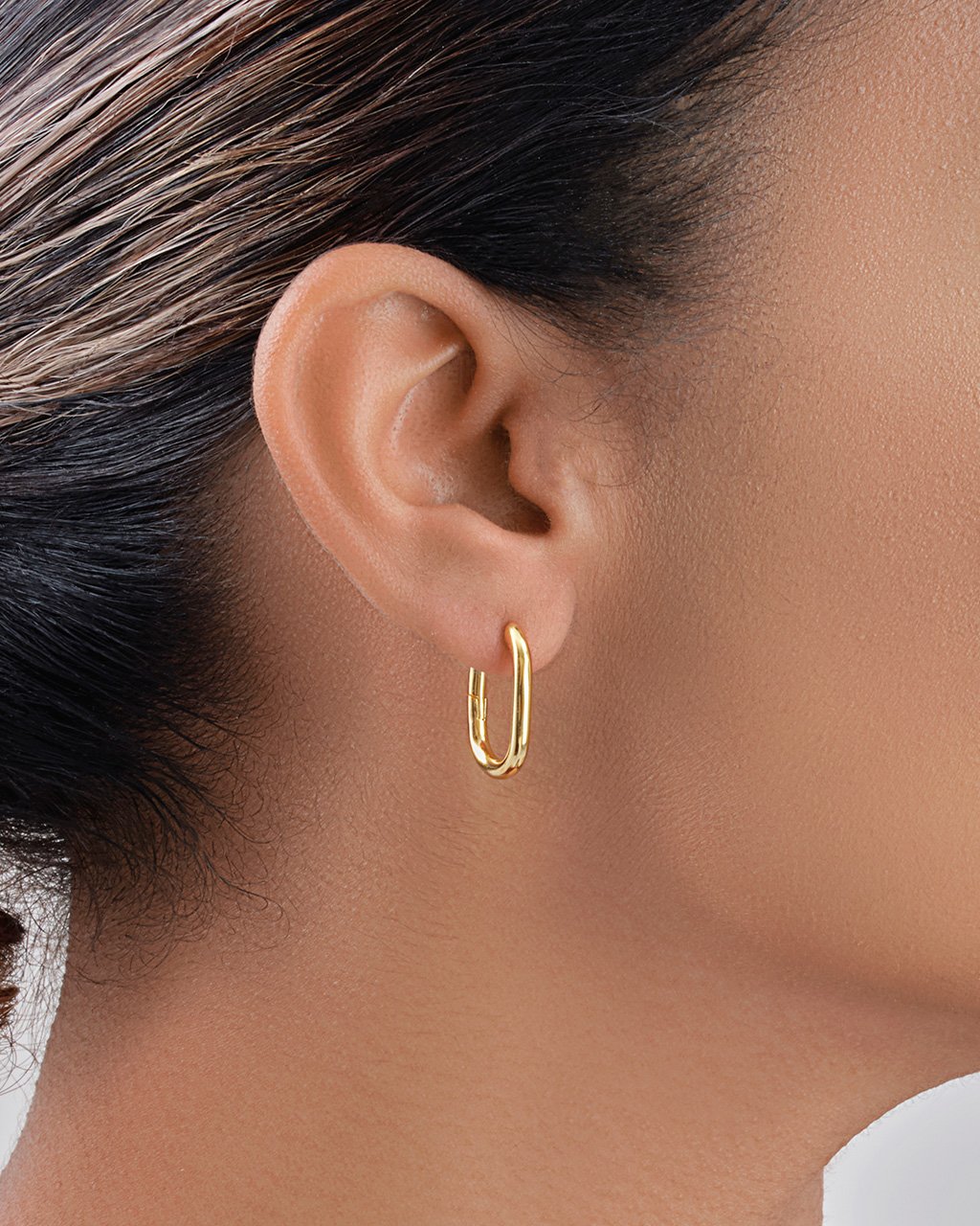Rectangle Huggie Hoop Earrings
