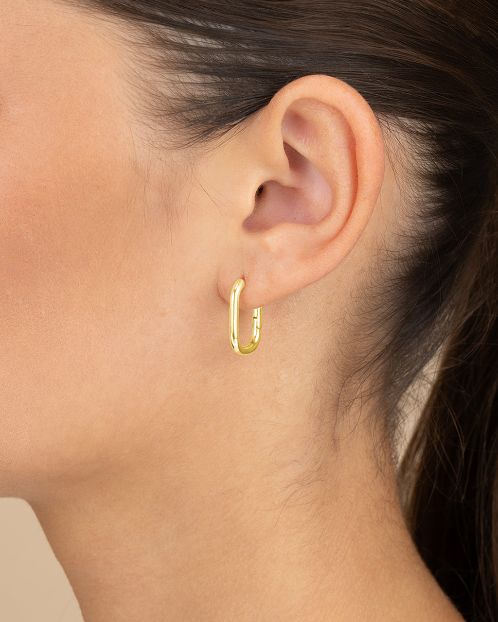 Rectangle Huggie Hoop Earrings