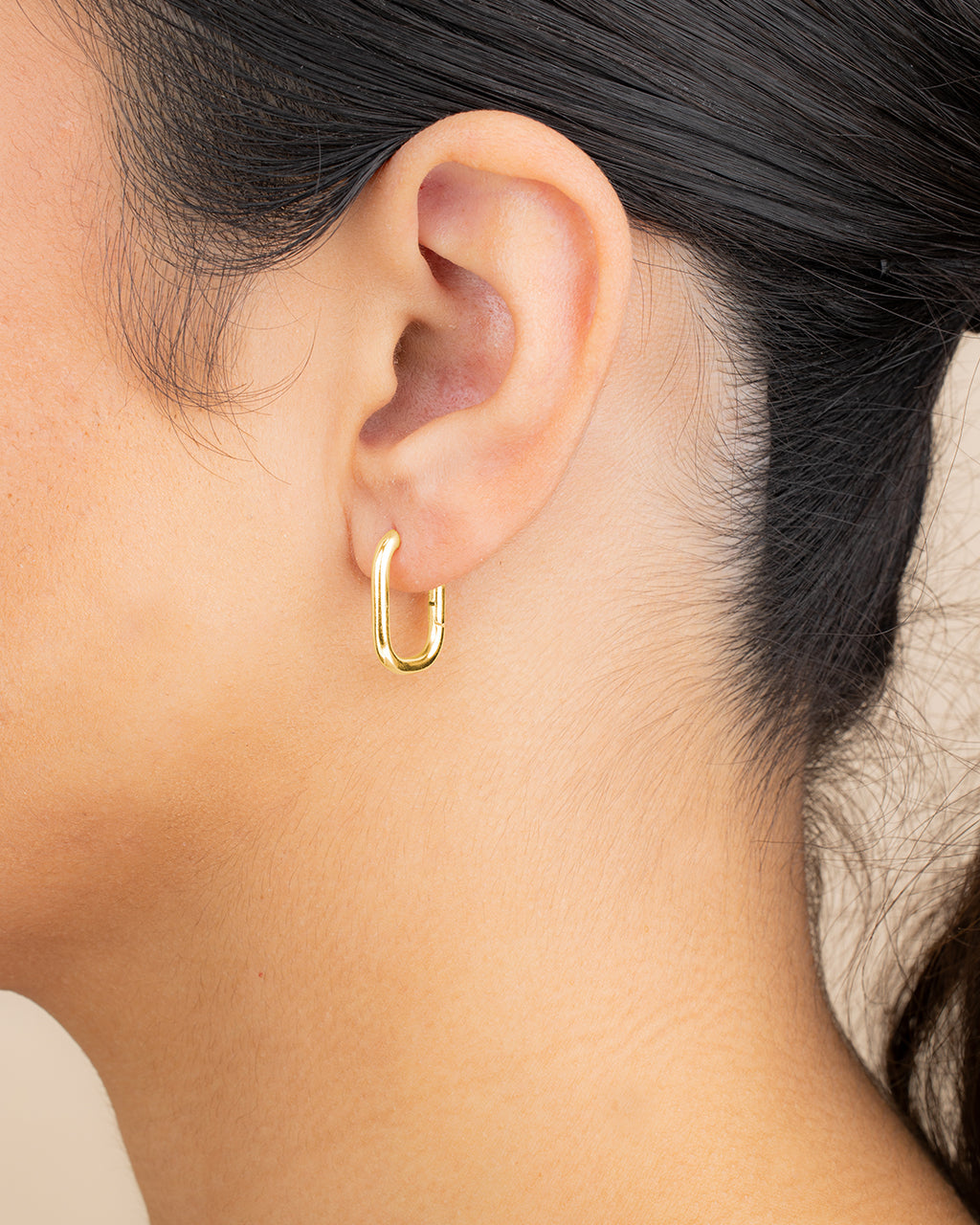 Rectangle Huggie Hoop Earrings