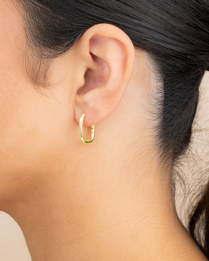 Rectangle Huggie Hoop Earrings