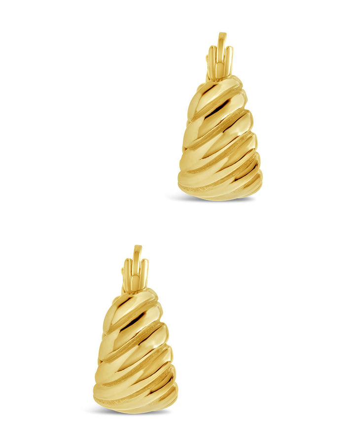 Croissant Dome Hoop Earrings