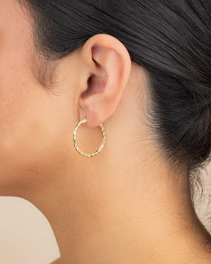 Anita Textured Hoop Earrings