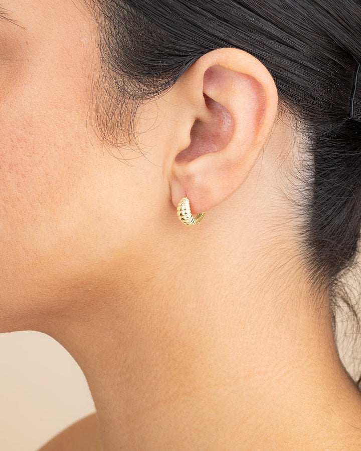 Graham Ribbed Micro Hoop Earrings