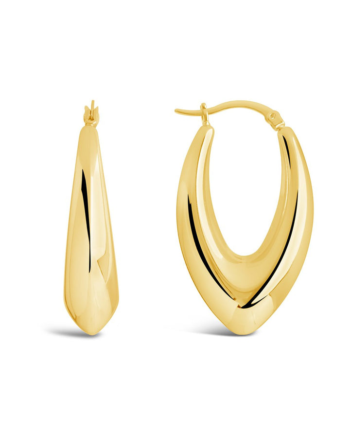 V Drop Hoop Earrings