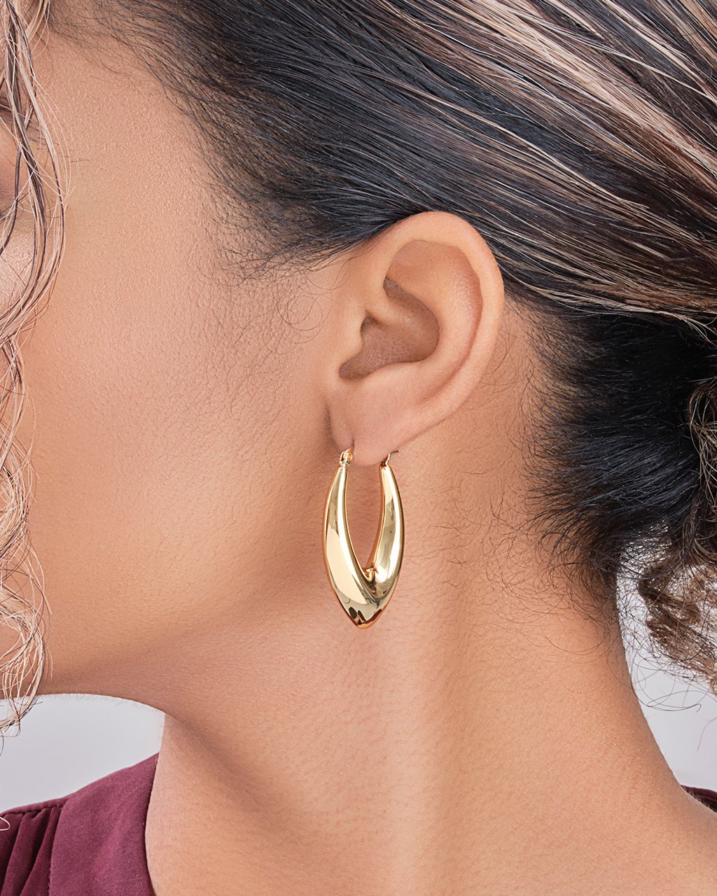 1.5" V Drop Hoop Earrings by Sterling Forever