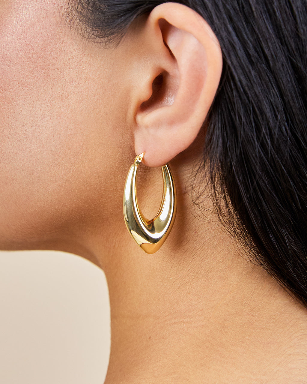 V Drop Hoop Earrings