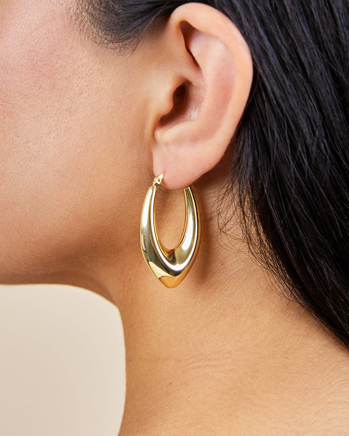 V Drop Hoop Earrings