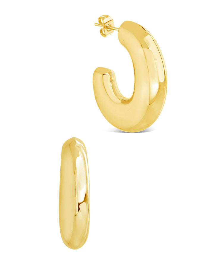 Avril Elongated Chunky Hoop Earrings by Sterling Forever