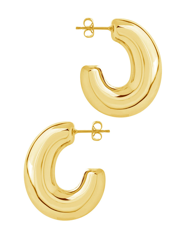 Avril Elongated Chunky Hoop Earrings by Sterling Forever