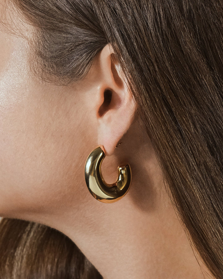 Avril Elongated Chunky Hoop Earrings by Sterling Forever