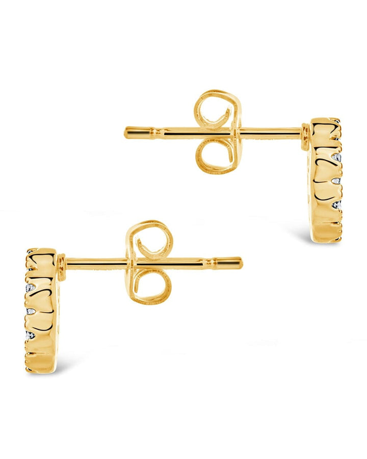 Bezel Frame Rose Petal Stud Earrings
