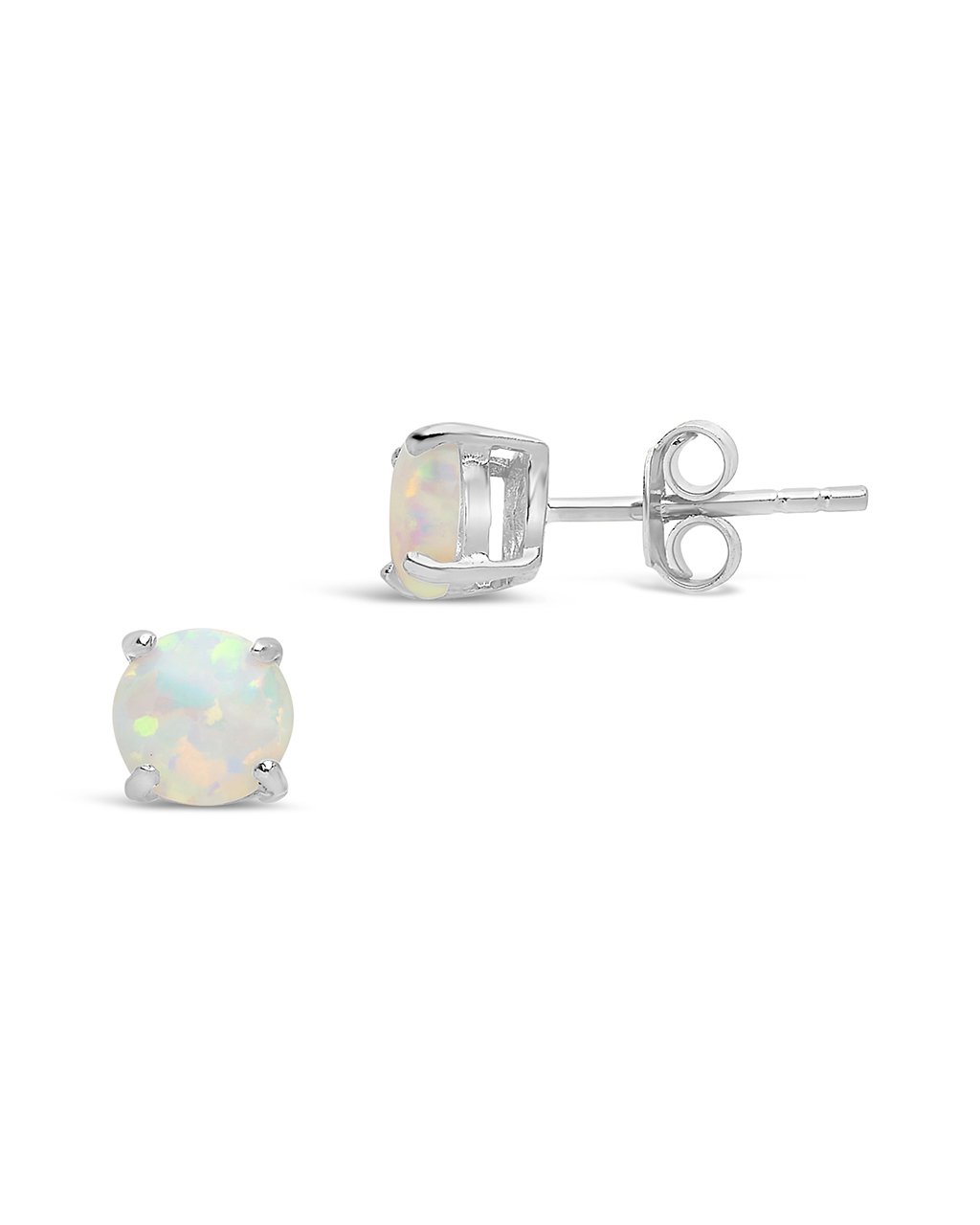 Opal Earring Studs - In SIlver or 14K Gold Plated - 6mm