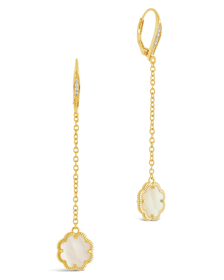 Rose Petal Long Drop Earrings by Sterling Forever