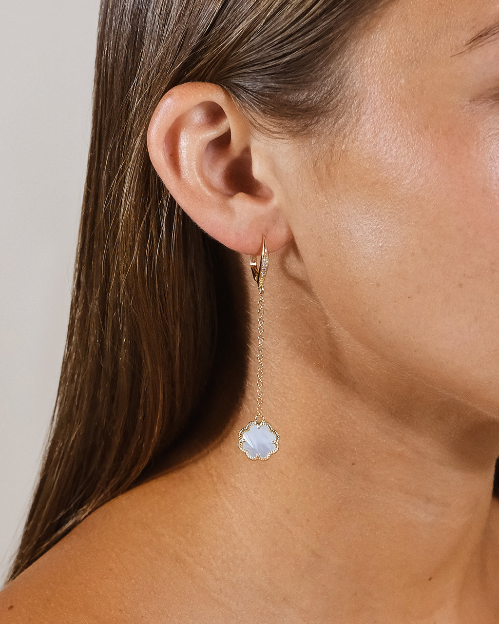 Rose Petal Long Drop Earrings by Sterling Forever