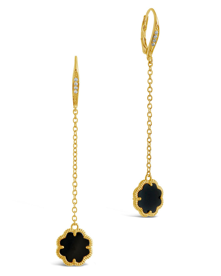 Rose Petal Long Drop Earrings by Sterling Forever