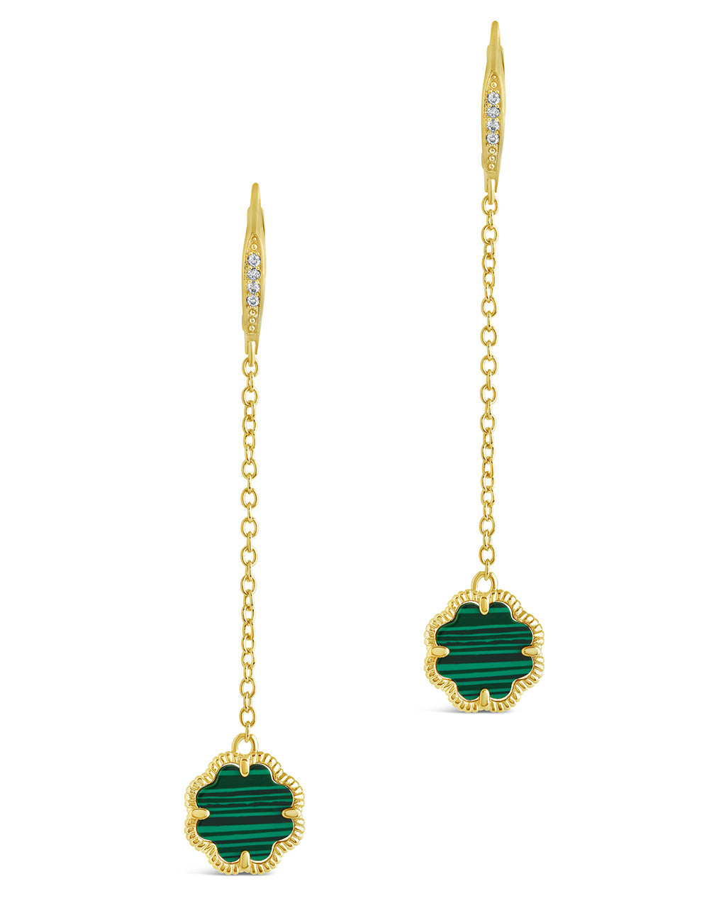 Rose Petal Long Drop Earrings by Sterling Forever