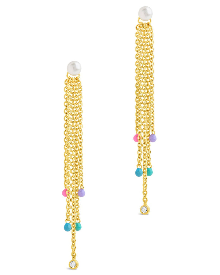 Delmare Enamel & Pearl Dangle Earrings by Sterling Forever