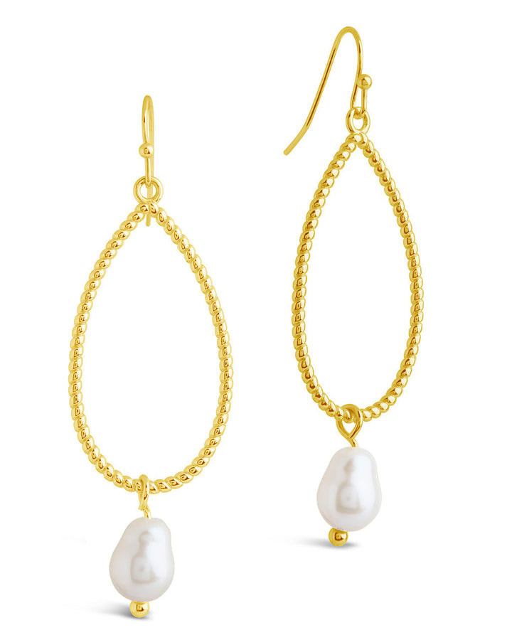 Elyse Pearl & Oval Drop Dangle Earrings