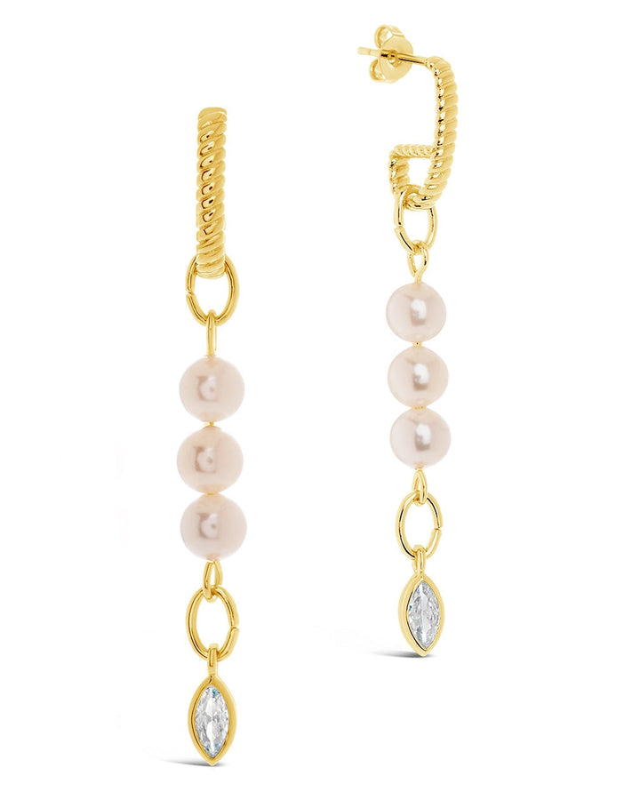 Ivanna CZ Charm Pearl Dangle Earrings by Sterling Forever