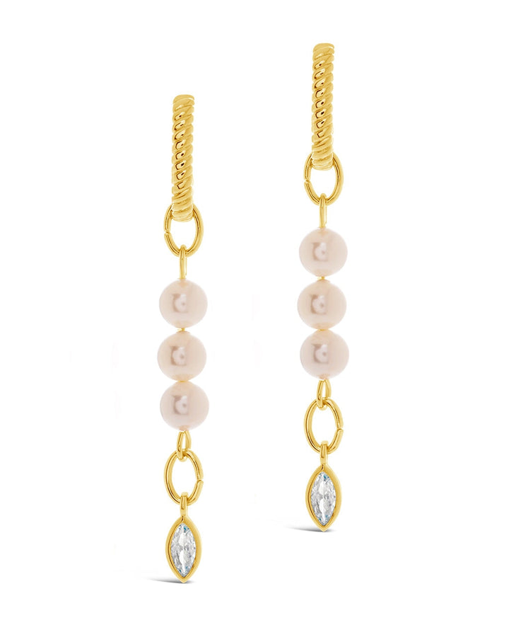 Ivanna CZ Charm Pearl Dangle Earrings by Sterling Forever