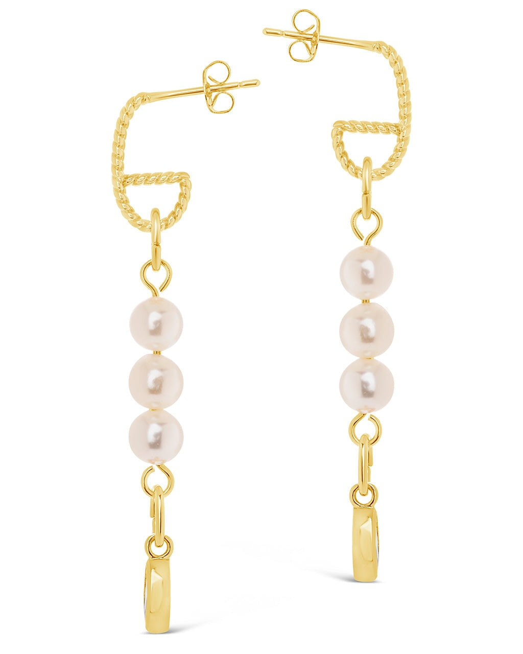 Ivanna CZ Charm Pearl Dangle Earrings by Sterling Forever