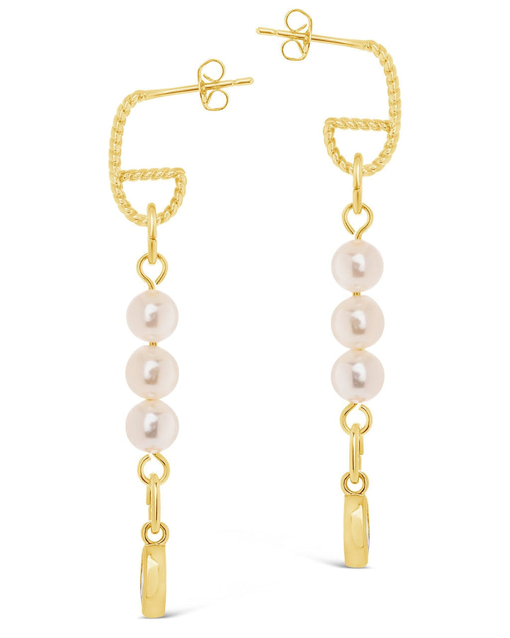 Ivanna CZ Charm Pearl Dangle Earrings by Sterling Forever
