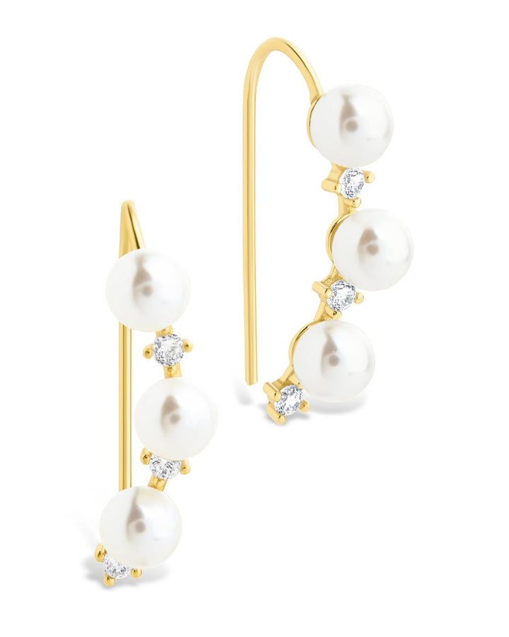 Siena CZ & Pearl Threader Earrings