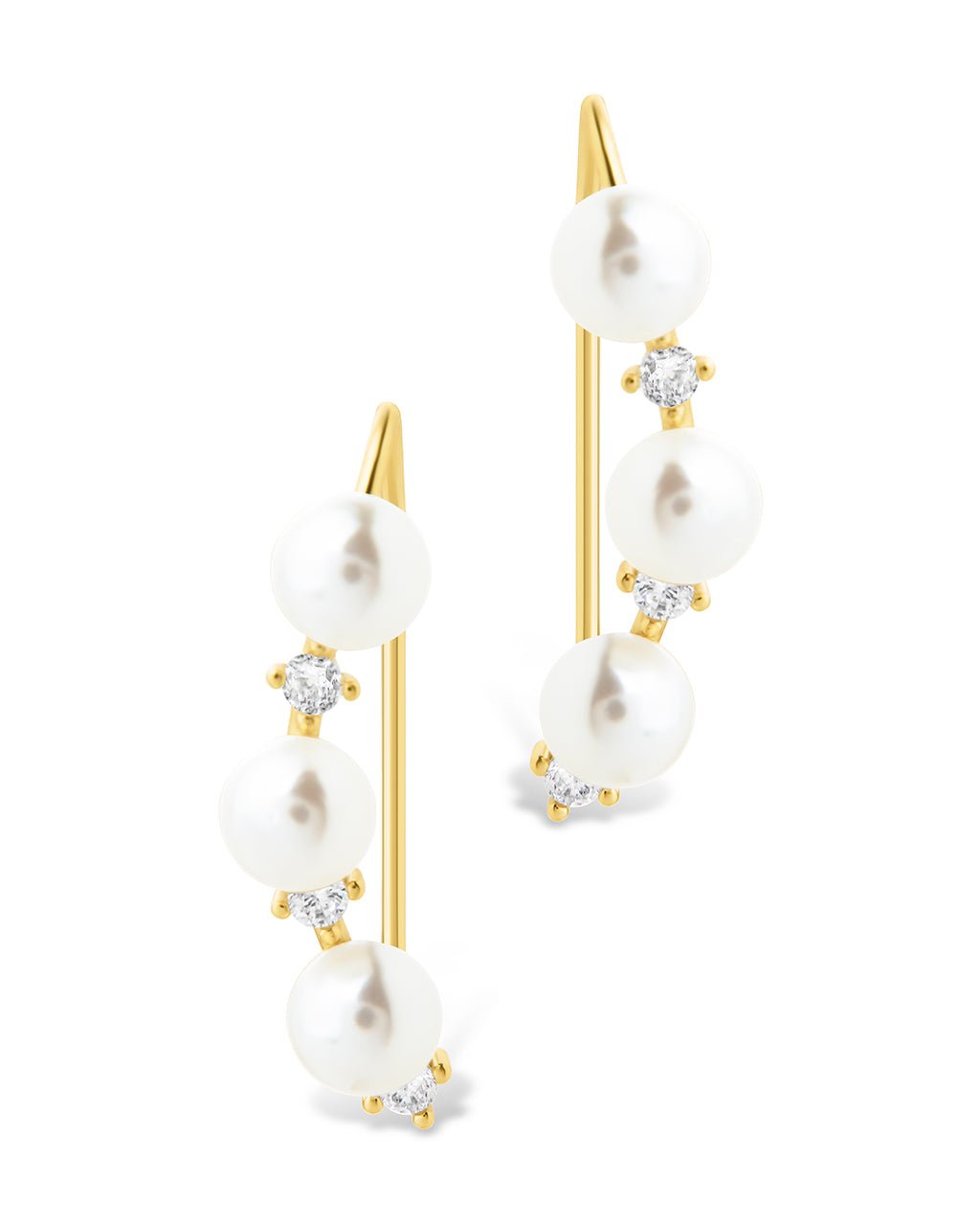 Siena CZ & Pearl Threader Earrings